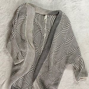 White and Grey Aeropostale Open Front Sweater